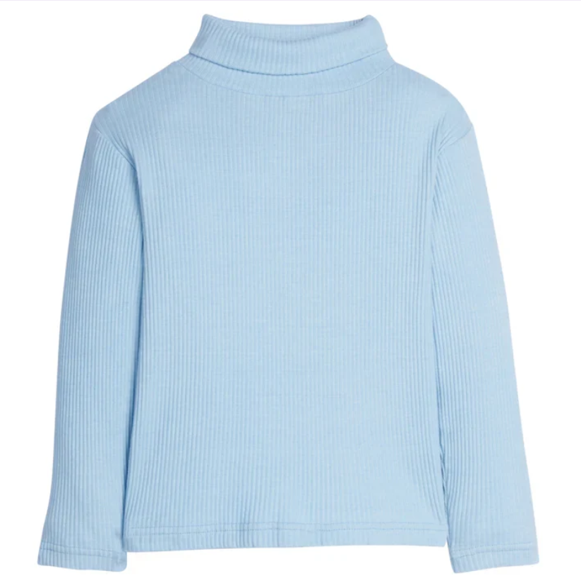 Ice Blue Ribbed Turtleneck - Bisby
