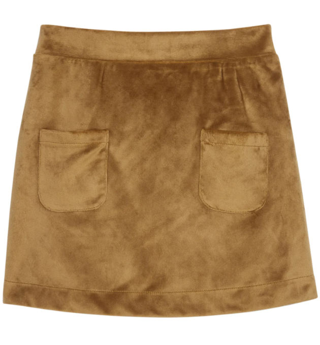 Brown Faux Suede Skort - Bisby