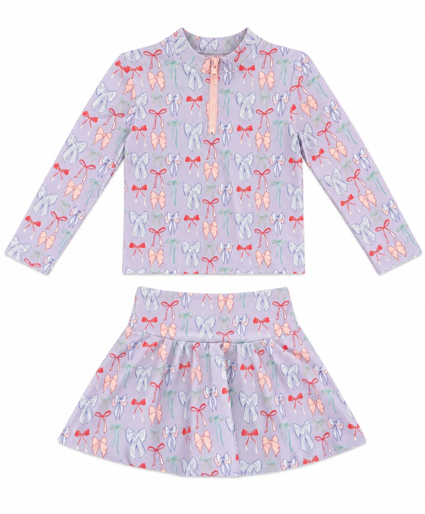 Lavender Bow L/S Skort Set - Hollis Baker