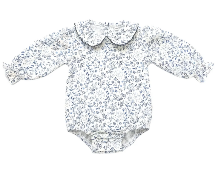 Long Sleeve Collared Bubble in Navy Floral - Oak Lane