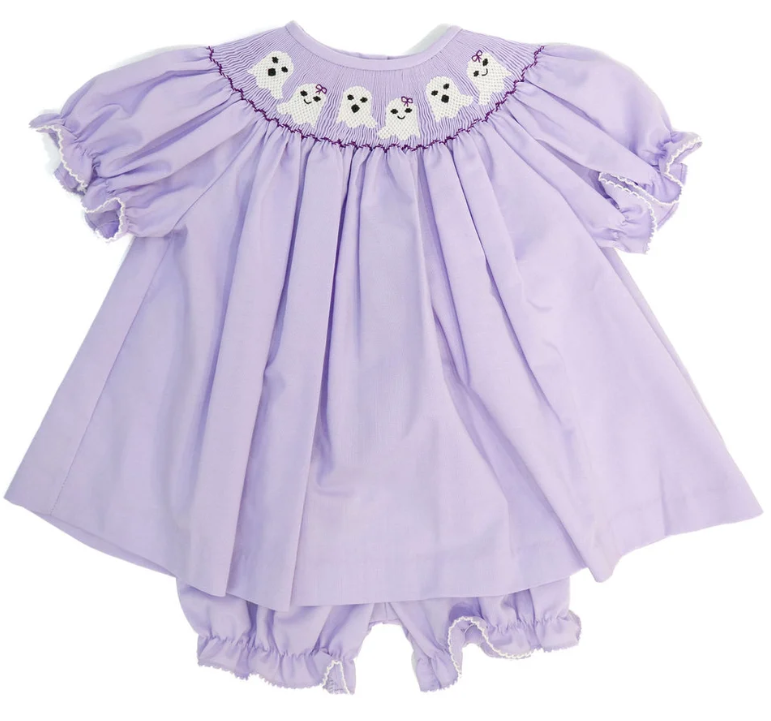 Lavender Smocked Ghost Bloomer Set - Ruth & Ralph