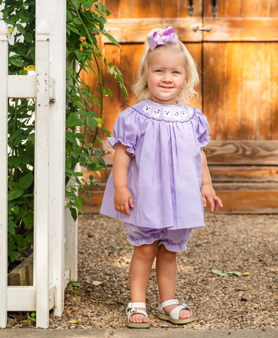 Lavender Smocked Ghost Bloomer Set - Ruth & Ralph