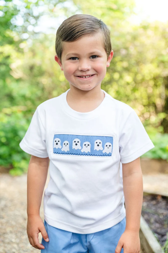 Blue Ghosts Smocked Shorts Set - Ruth & Ralph