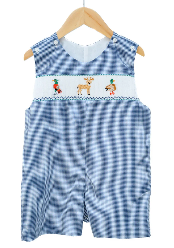 Pheasant, Deer, Duck Smocked Jon Jon - Ruth & Ralph