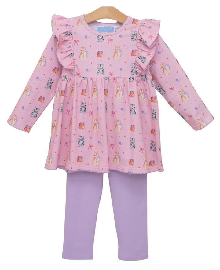 Fluffy Cat Friends Pant Set - Trotter Street Kids