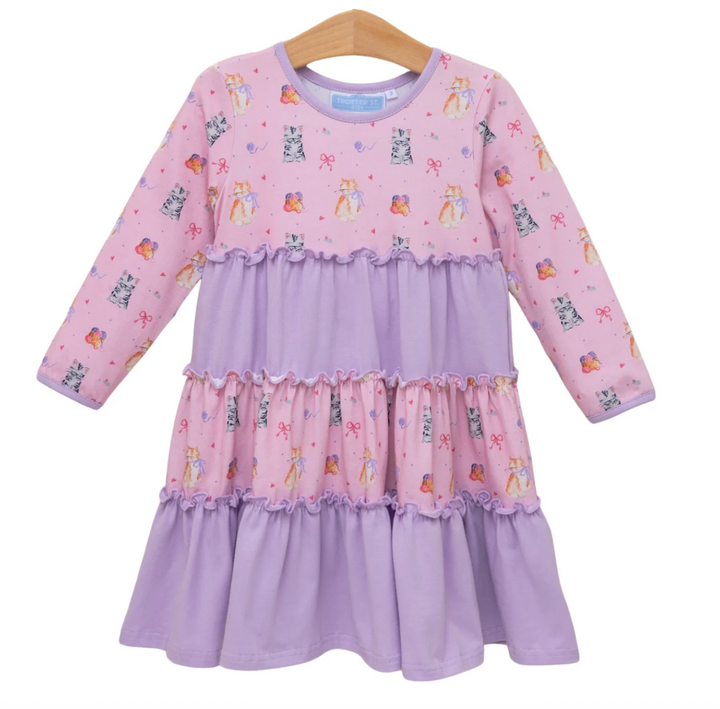Fluffy Cat Friends Dress - Trotter Street Kids