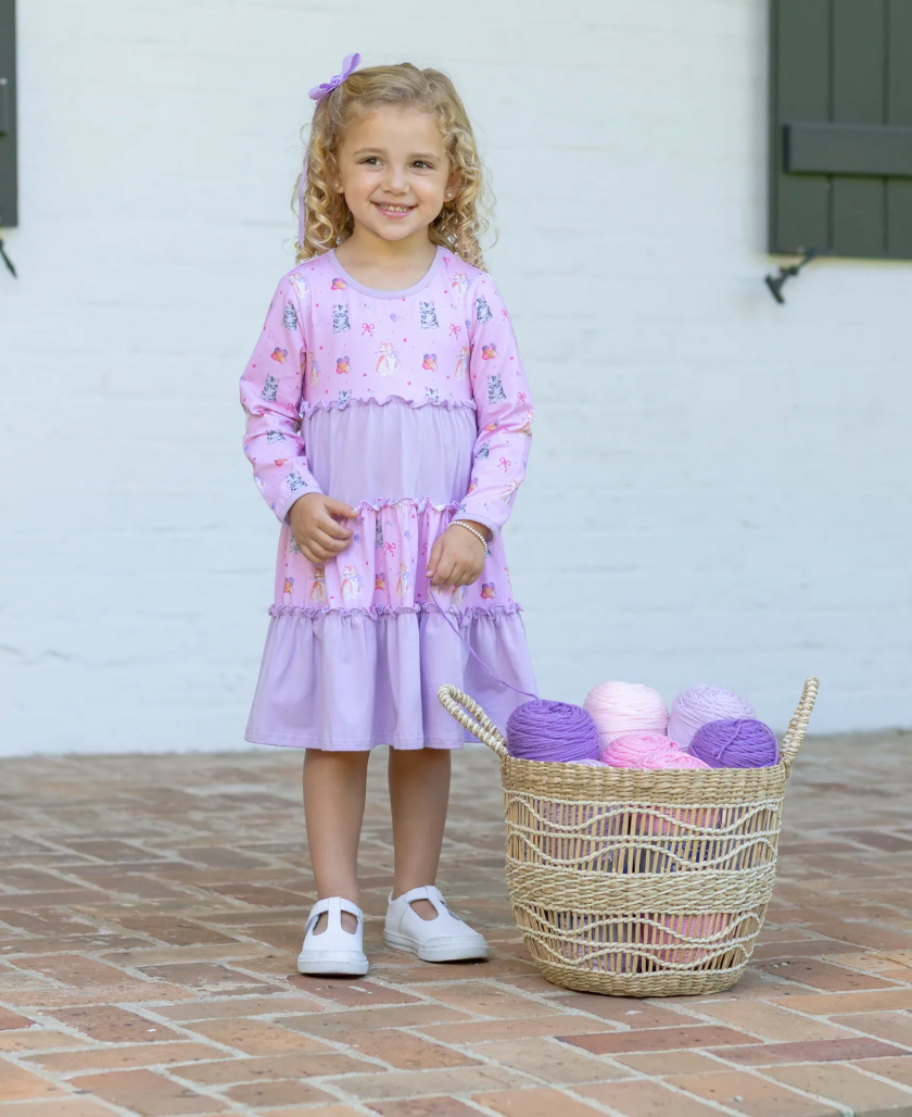 Fluffy Cat Friends Dress - Trotter Street Kids