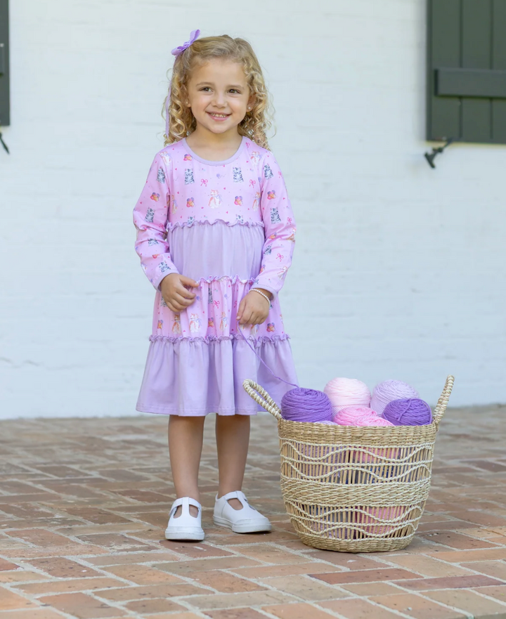 Fluffy Cat Friends Dress - Trotter Street Kids