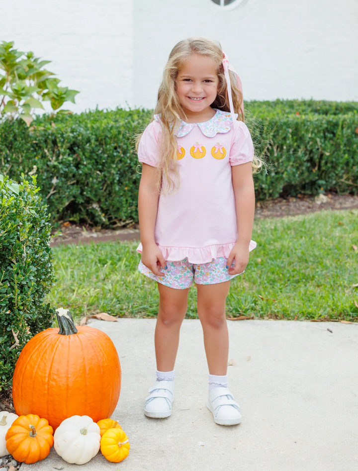 Pumpkin Floral Short Set - Trotter Street Kids