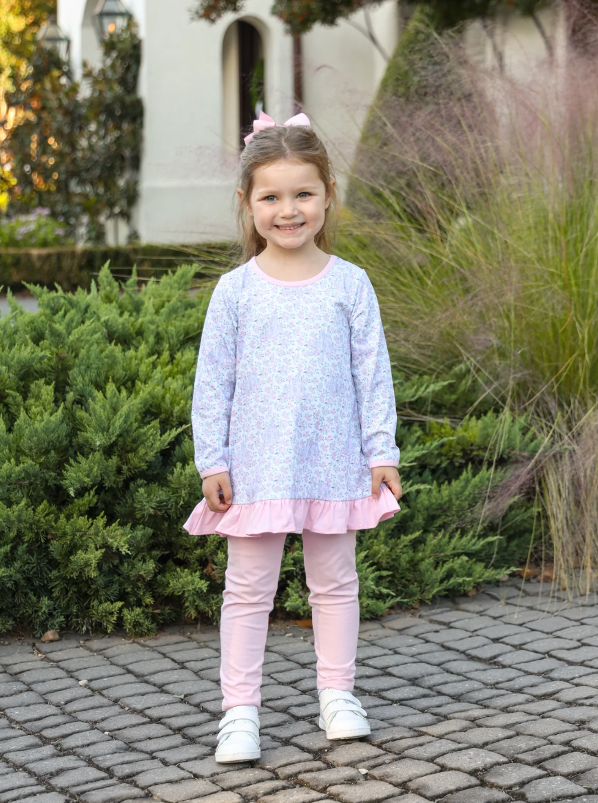 Floral Castle Pant Set - Trotter Street Kids