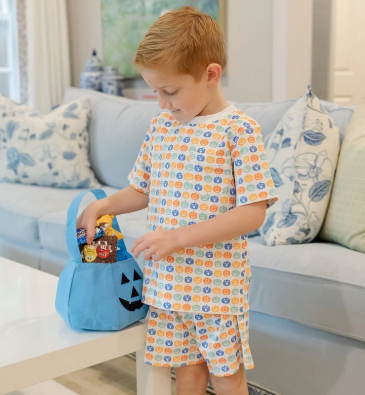 Boys Cool Pumpkins Pima Pajama Set - Lila & Hayes