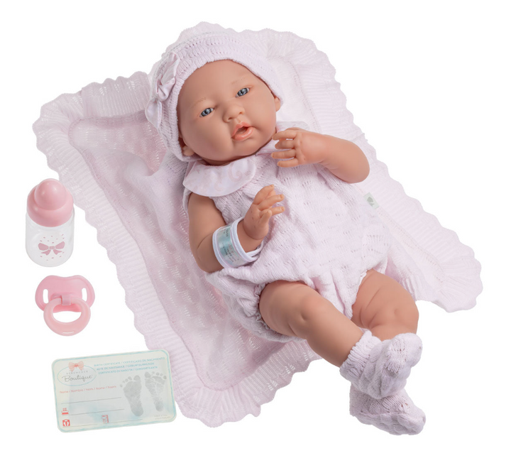La Newborn 15 inch Real Girl Baby Doll in Pink Outfit