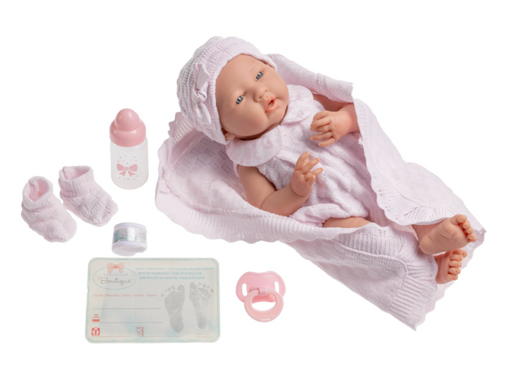 La Newborn 15 inch Real Girl Baby Doll in Pink Outfit