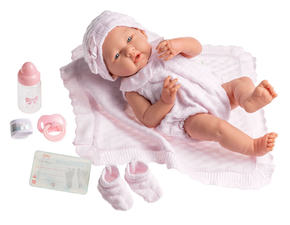 La Newborn 15 inch Real Girl Baby Doll in Pink Outfit