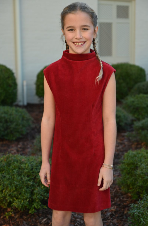 Jenny Dress Red Velour - Pleat