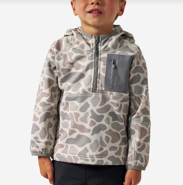 Youth Blaze Tech Classic Deer Camo Quater Zip - Burlebo