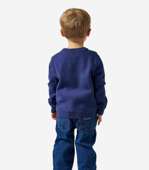 Youth Navy Deer Sweater - Burlebo