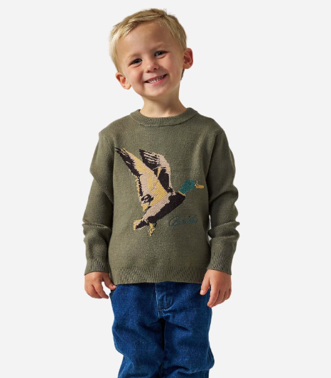 Youth Duck Sweater in Olive - Burlebo