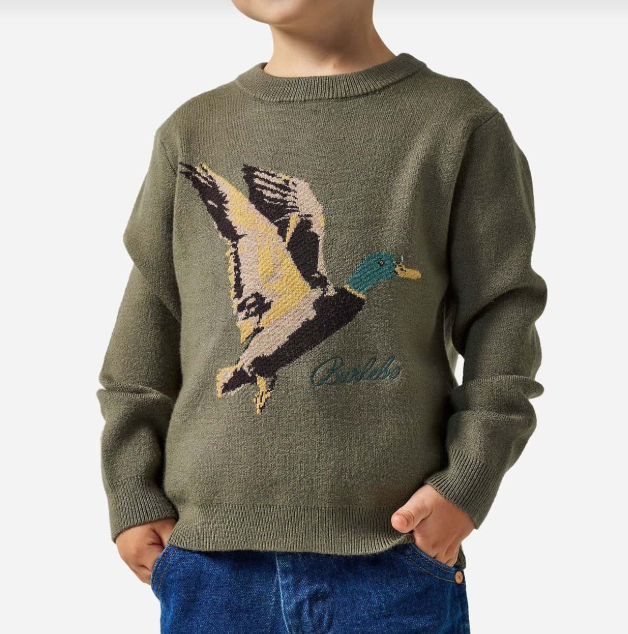 Youth Duck Sweater in Olive - Burlebo