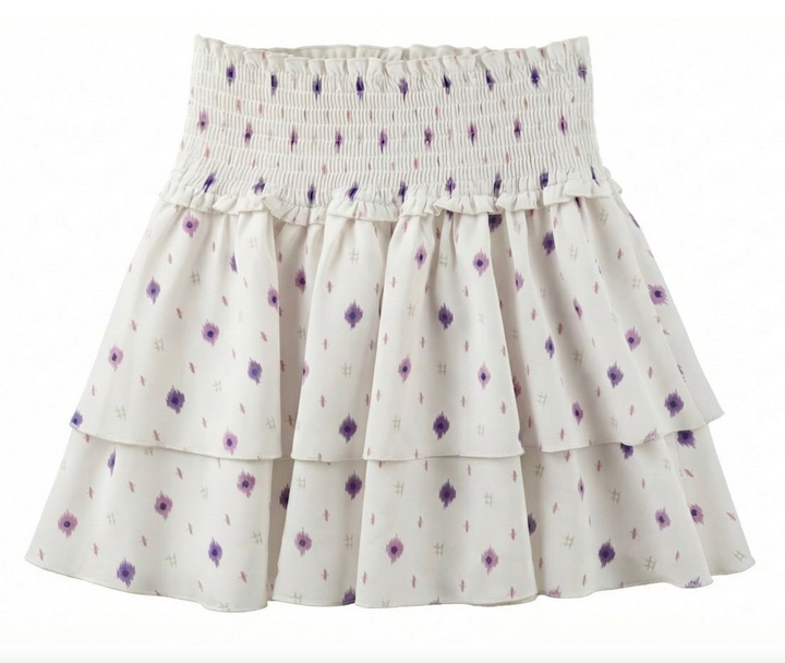 Purple Ikat Twinkle Tiered Skirt - Pleat