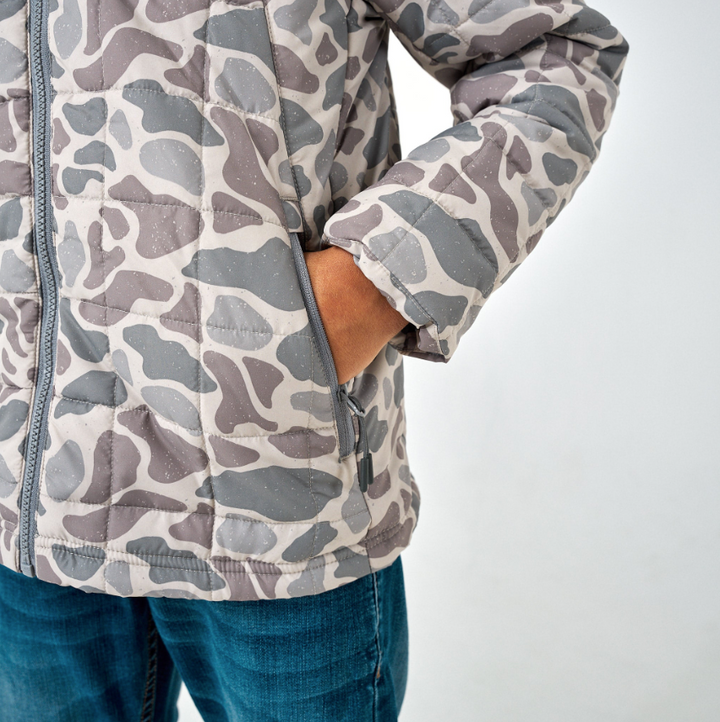 Classic Deer Camo Puffer Jacket - Burlebo