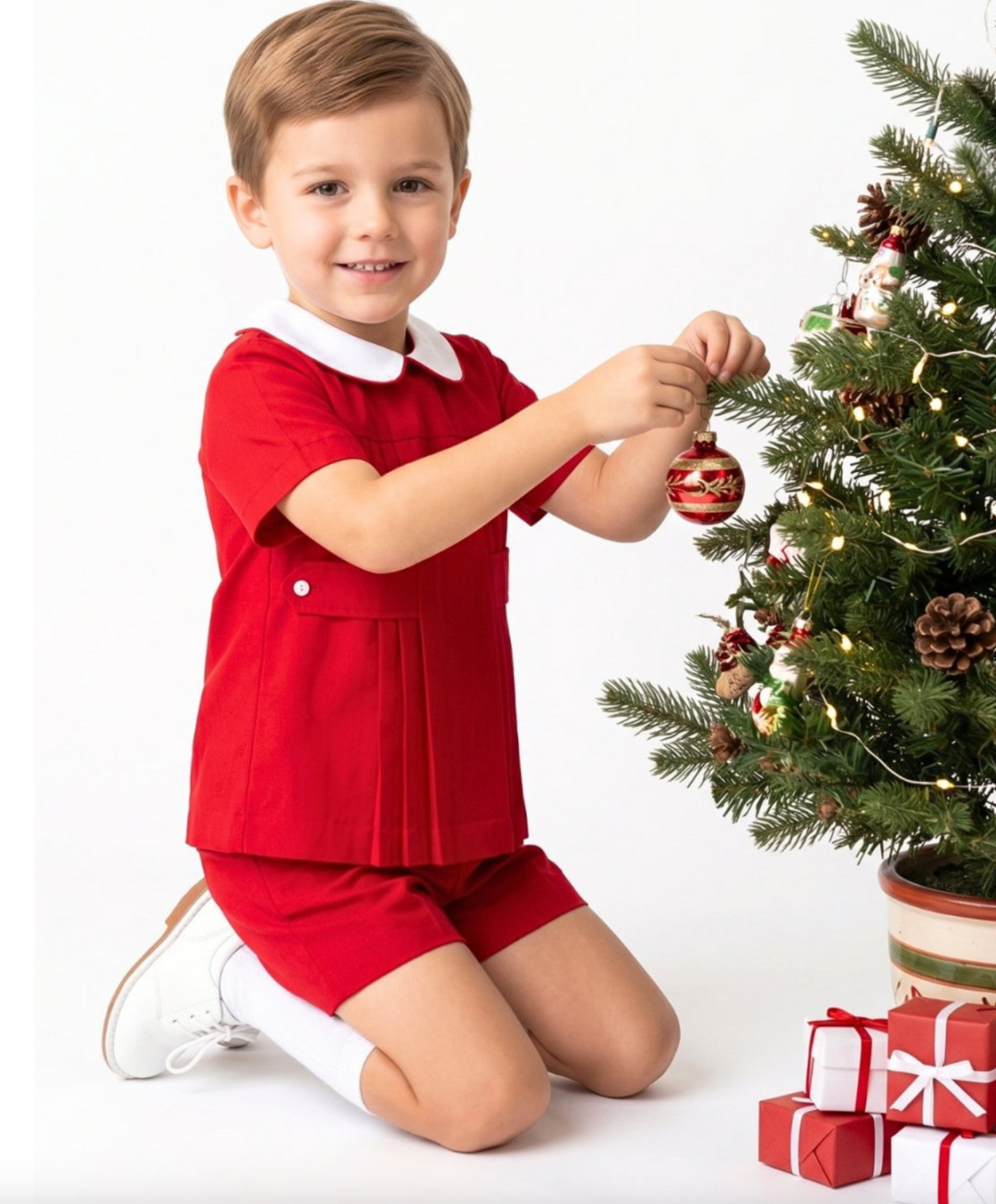 High Point Red Corduroy Short Set - Lullaby Set