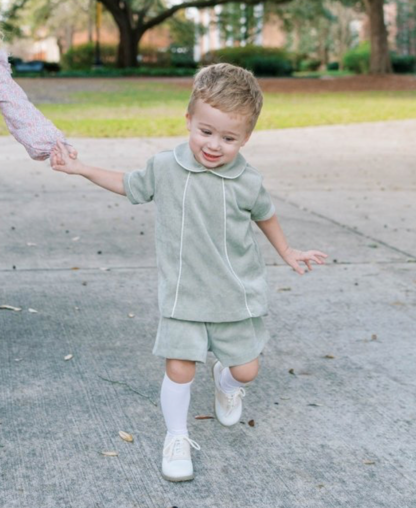 Sage Corduroy Short Set - Lullaby Set