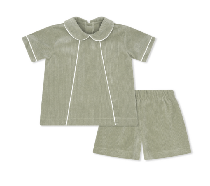 Sage Corduroy Short Set - Lullaby Set