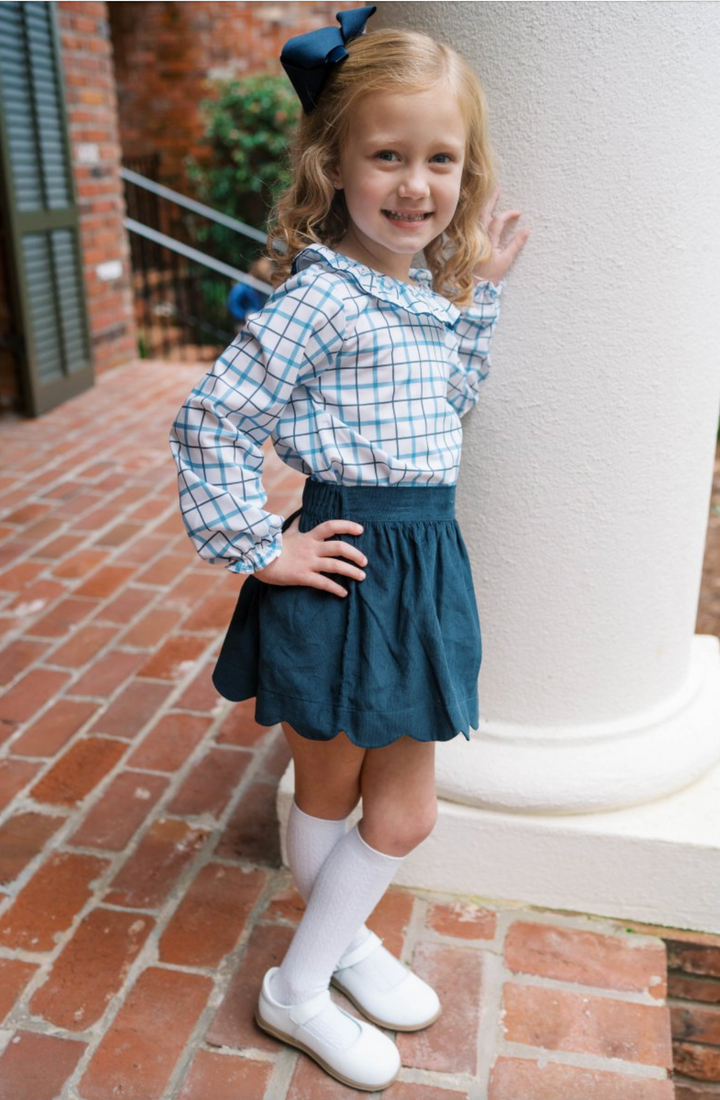Navy Heritage Check Bella Blouse - Lullaby Set
