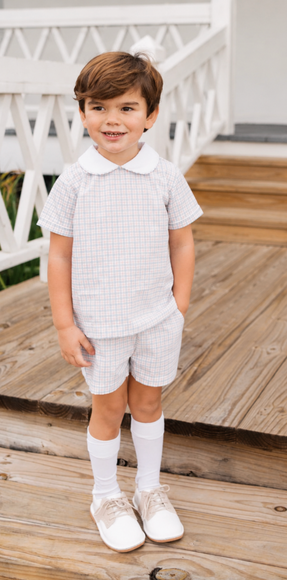 Autumn Plaid Boys Short Set - Lullaby Set