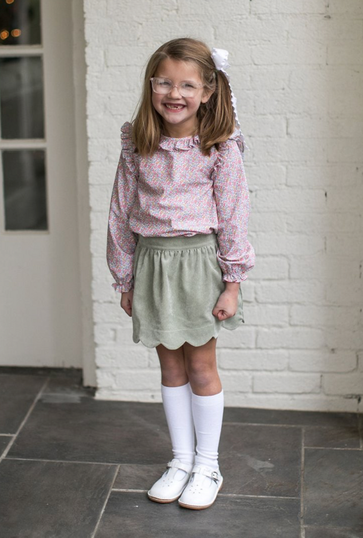 Scallop Skirt Sage Corduroy - Lullaby Set