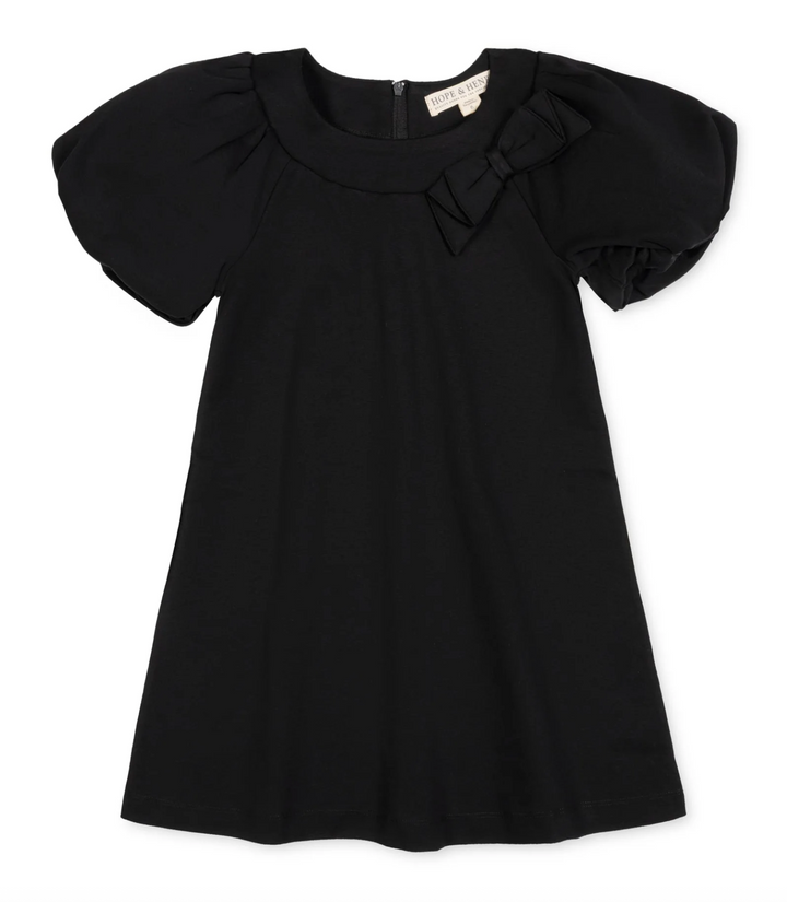 Bubble Sleeve Black Ponte Dress - Hope & Henry