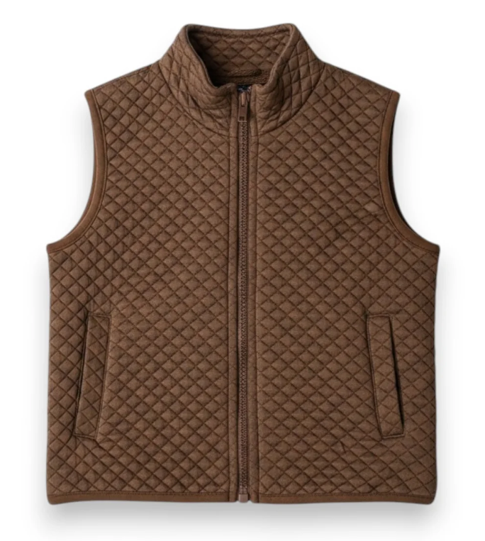 Boys Brown Quilted Vest - Emma Jean