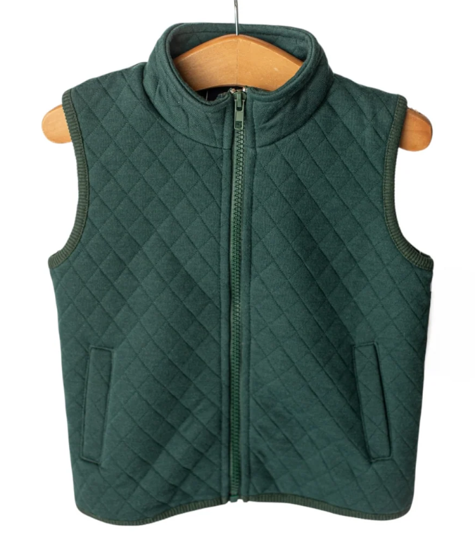 Green Quilted Vest - Emma Jean Kids