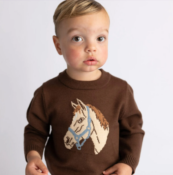 Soft Knit Horse Sweater - Emma Jean Kids