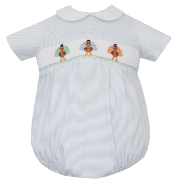 Smocked Turkey Knit Boys Bubble - petit bébé