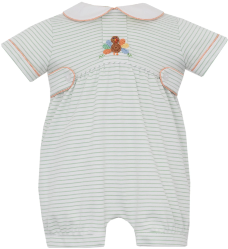 Green Stripe Boys Turkey Bubble - petit bébé