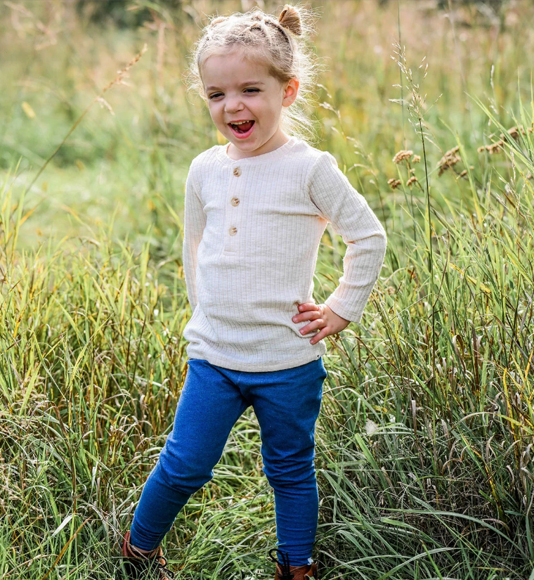 Dark Wash Denim Knit Leggings