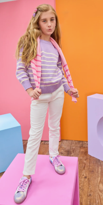 Twiggy Jeans in Ivory Denim - BISBY