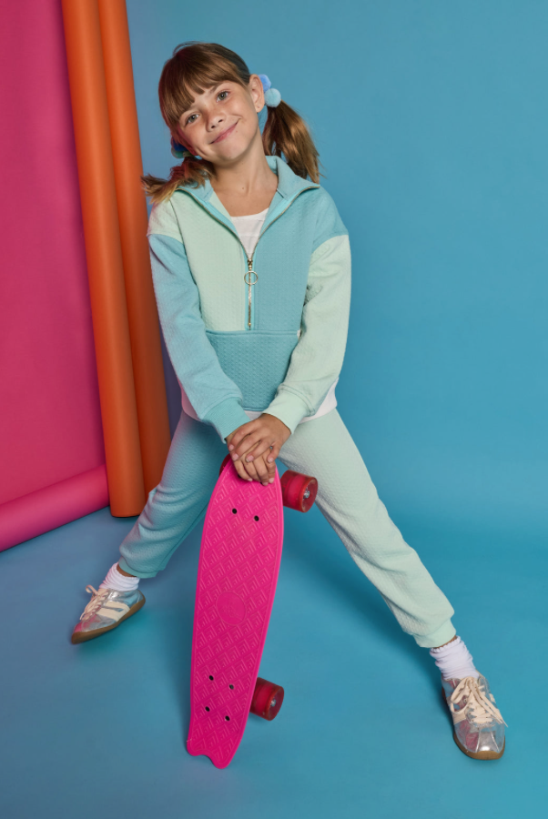 Blue & Mint Color Block Jogger Set - BISBY