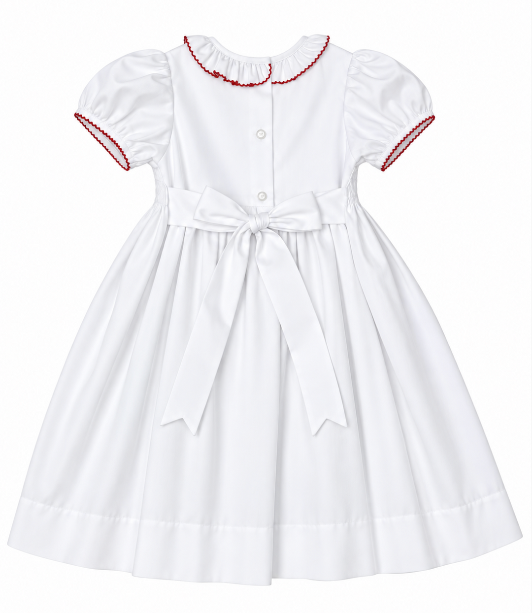 Smocked White Holiday Dress - Whimsy Bay Kids