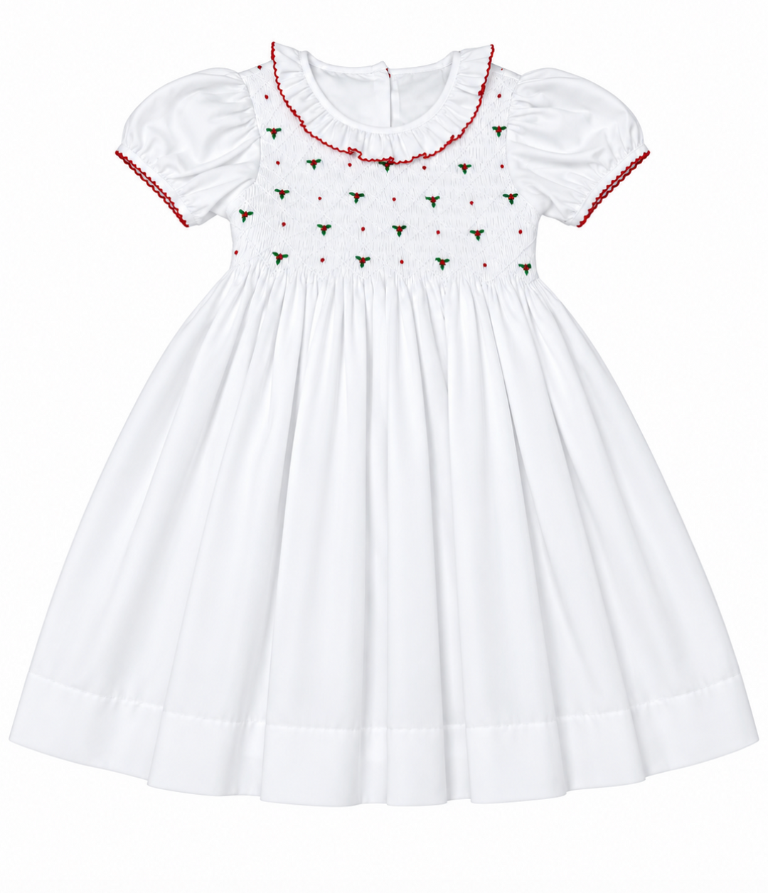 Smocked White Holiday Dress - Whimsy Bay Kids
