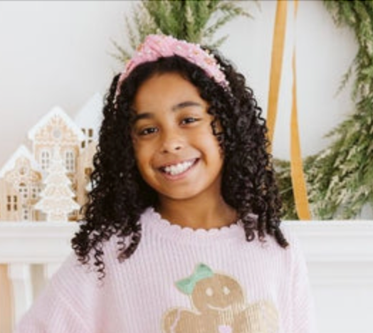 Pink Christmas Gingerbread Gemstone Headband - Sweet Wink