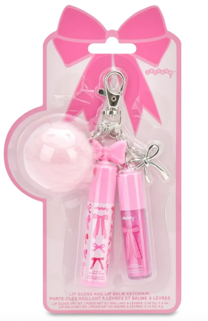 Bows Lip Gloss & Lip Oil Key Chain Set