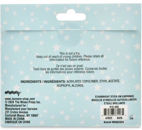 Star Bright Stick On Earrings