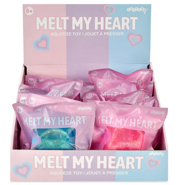 Melt My Heart Glitter Cube Squishy