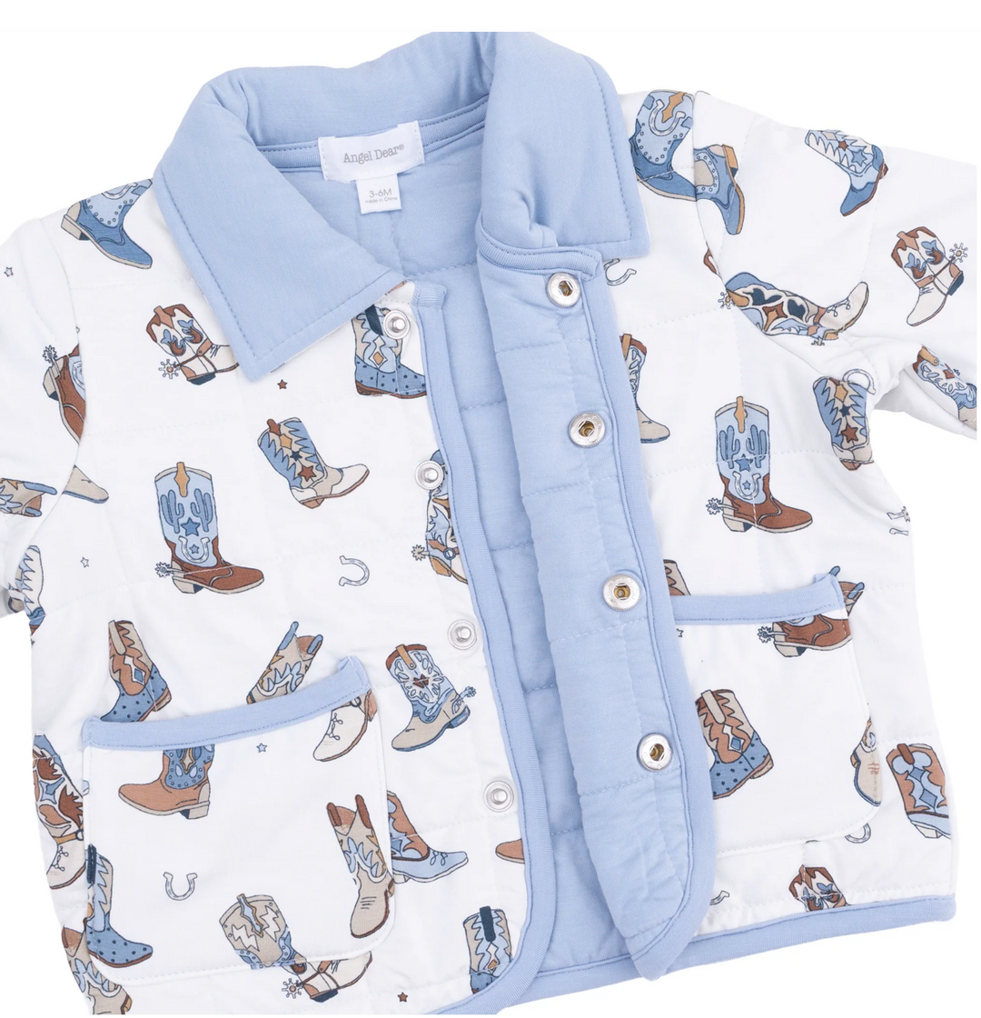 Blue Bamboo Boots Quilted Jacket - Angel Dear
