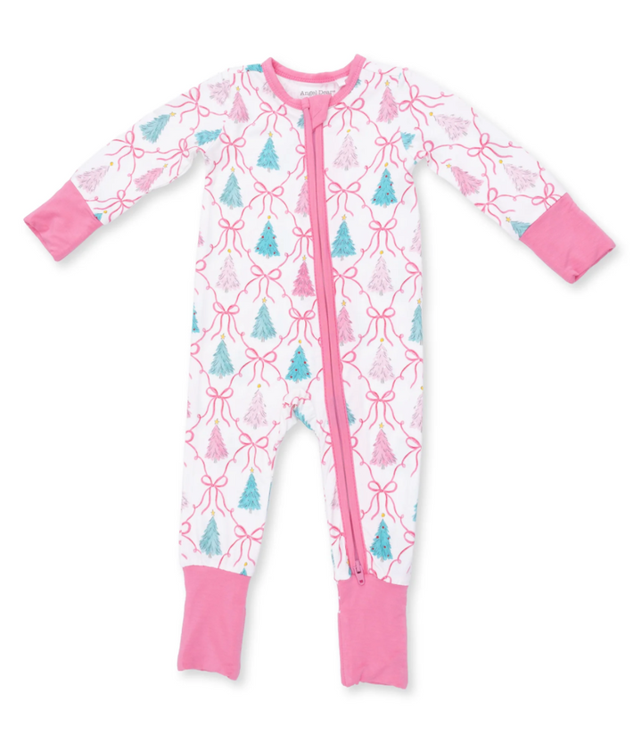 Pink Bow Trellis Tree Convertible Romper - Angel Dear
