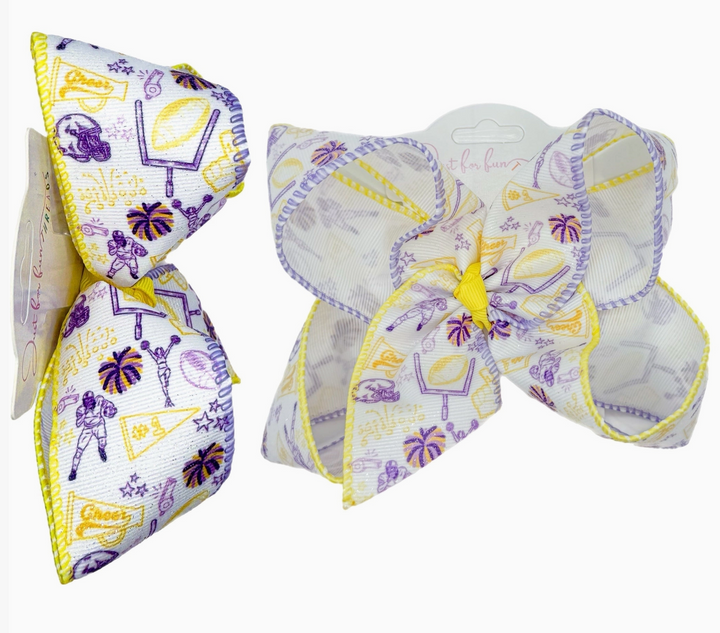 Glitter Purple & Gold Spirit Bow