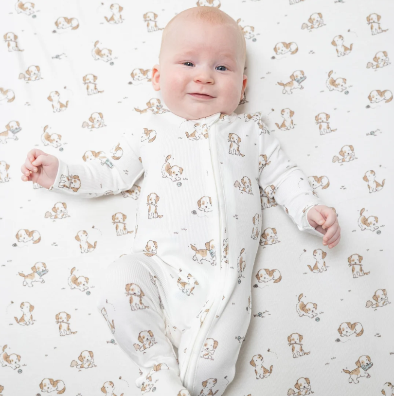 Explorer Puppy Blue 2 Way Zipper Footie - Angel Dear